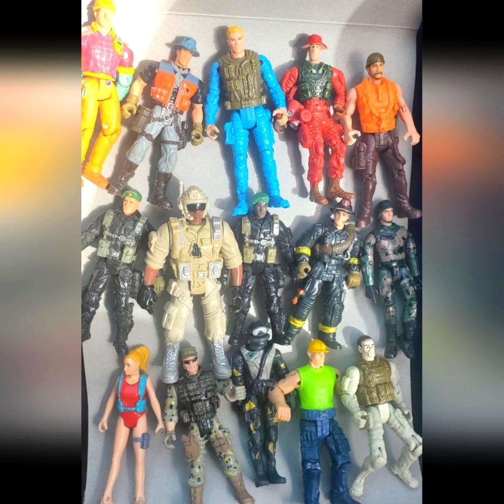 : 15 military scuba work force action military army forces figures 4" tall